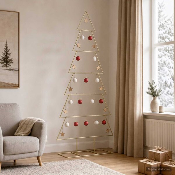 VidaXL Kovový vánoční stromeček KUOPIO Ocel [4018952] Barva: Černá, Velikost: 210 cm