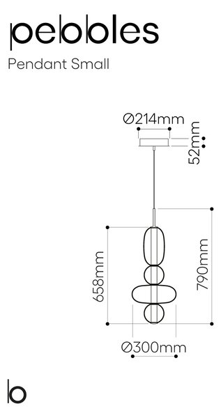 Bomma Luxusní LED závěsné svítidlo Pebbles Small Stmívání a řízení: DALI, Konfigurace: Konfigurace 4