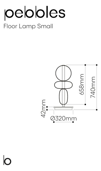 Bomma Luxusní LED stojací lampa Pebbles Small Stmívání, řízení: TRIAC, Konfigurace: Konfigurace 1