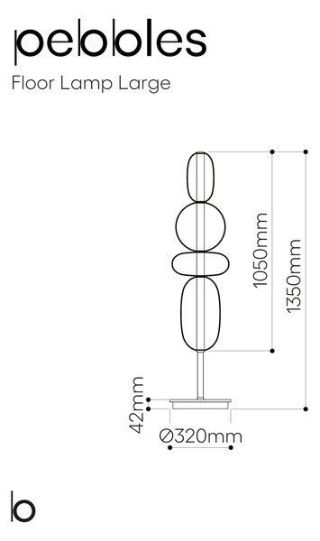 Bomma Luxusní LED stojací lampa Pebbles Large Stmívání a řízení: TRIAC, Konfigurace: Konfigurace 1