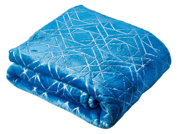 Mikroflanelová deka Premium s dekorativním vzorem 150x200 - Modrá