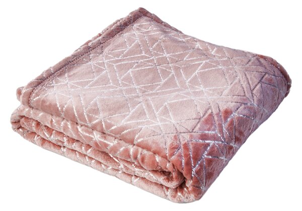 Mikroflanelová deka Premium s dekorativním vzorem 150x200 - Růžová