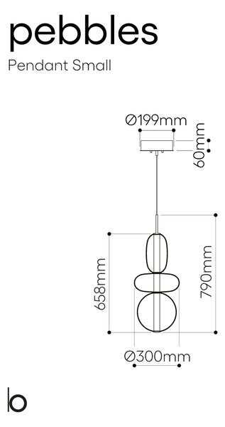 Bomma Luxusní LED závěsné svítidlo Pebbles Small Stmívání a řízení: DALI, Konfigurace: Konfigurace 4