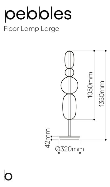 Bomma Luxusní LED stojací lampa Pebbles Large Stmívání a řízení: TRIAC, Konfigurace: Konfigurace 1