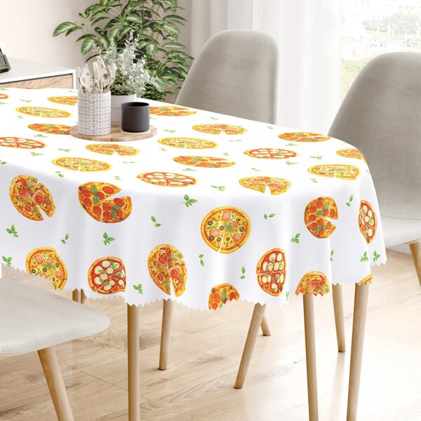 Goldea oválný teflonový ubrus - lahodná pizza 120 x 160 cm
