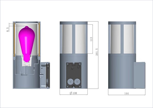 DEKOLIGHT Venkovní nástěnné svítidlo Facado kulaté, v. 26 cm, 1xE27, 20W, IP65 Barva: Rezavá - tónovaná
