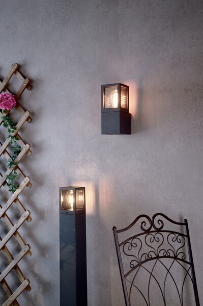 DEKOLIGHT Venkovní nástěnné svítidlo Facado hranaté, v. 26 cm, 1xE27, 20W, IP65 Barva: Černá - opálová