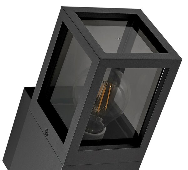 DEKOLIGHT Venkovní nástěnné svítidlo Facado hranaté, v. 26 cm, 1xE27, 20W, IP65 Barva: Černá - opálová