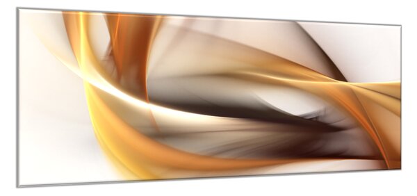 Obraz skleněný abstrakt oranžovo hnědá vlna - 40 x 60 cm