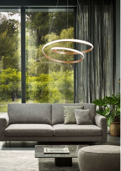 Redo 01-1889 - LED Stm lustr na lanku TORSION LED/29W/230V pr. 55 cm bronzová