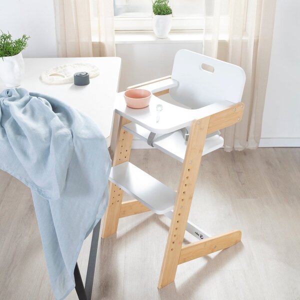 Bílá jídelní židlička Nature UP – Roba