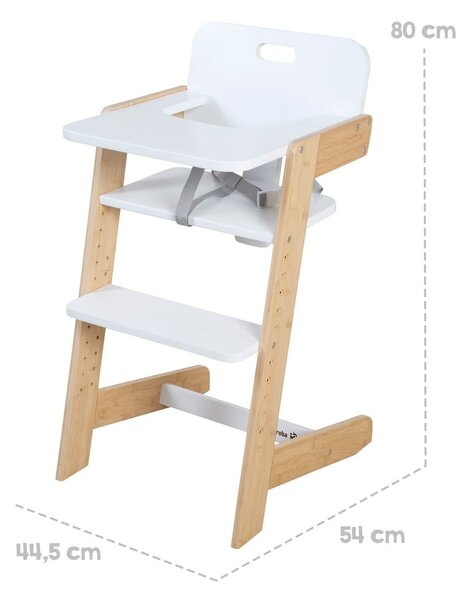 Bílá jídelní židlička Nature UP – Roba