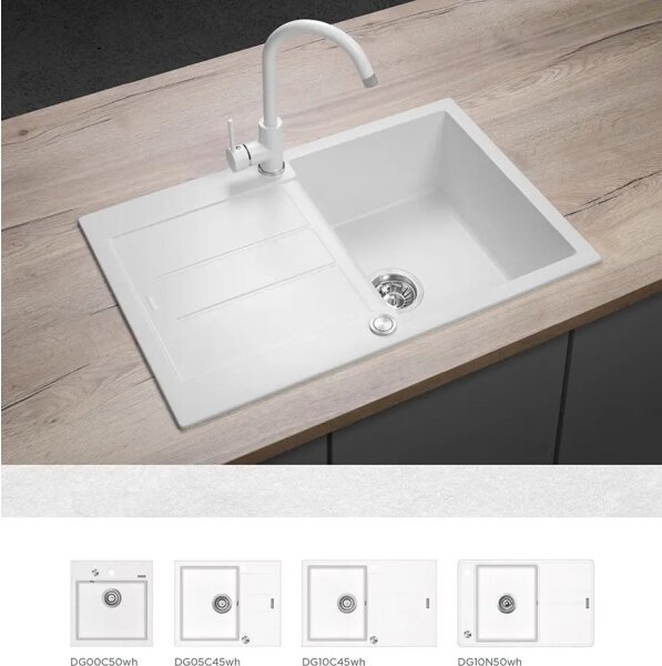 Concept BDG3334WH - Dřezová baterie 33,5 cm granit/bílá