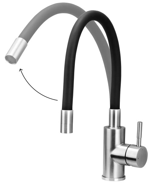 Concept BDC7138 - Dřezová baterie s flexibilním ramínkem lesklý chrom/černá