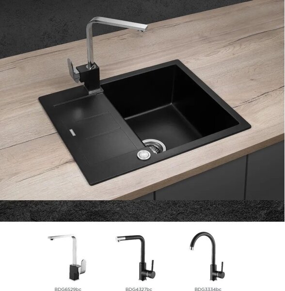 Concept DG05C45BC - Kuchyňský dřez CUBIS 50x62 cm granit/černá