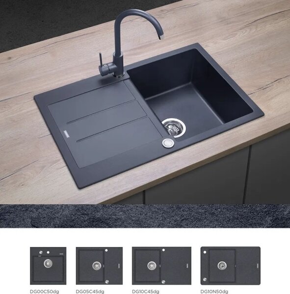 Concept BDG3334DG - Dřezová baterie 33,5 cm granit/tmavě šedá