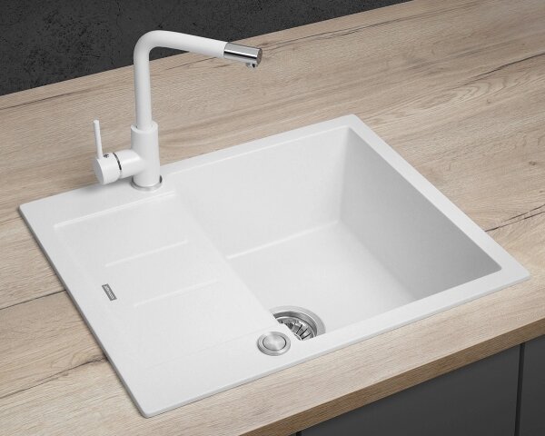 Concept DG05C45WH - Kuchyňský dřez CUBIS 50x62 cm granit/bílá