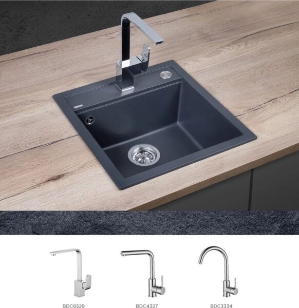 Concept DG00C50DG - Kuchyňský dřez CUBIS 49x51 cm granit/ tmavě šedá