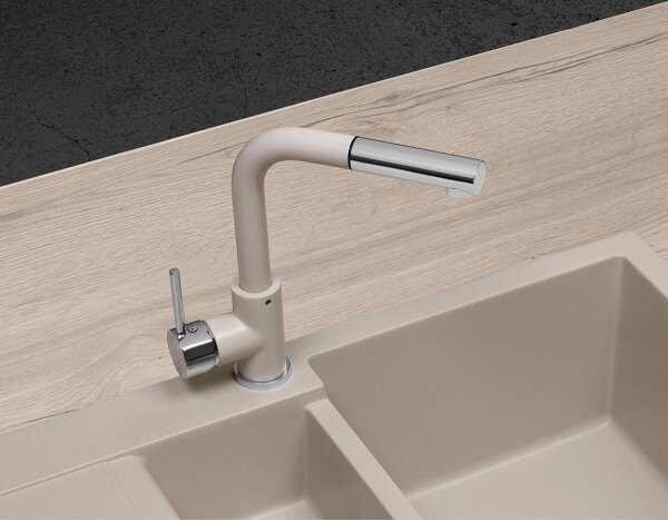 Concept BDG4527BE - Dřezová baterie s vytahovací sprškou 26,9 cm granit/béžová