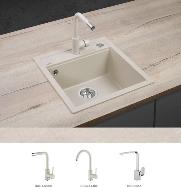 Concept DG00C50BE - Kuchyňský dřez CUBIS 49x51 cm granit/béžová