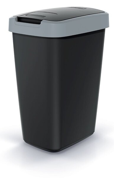 Prosperplast Odpadkový koš COMPACTO FLAS s víkem černý/světle šedý, varianta 12 l