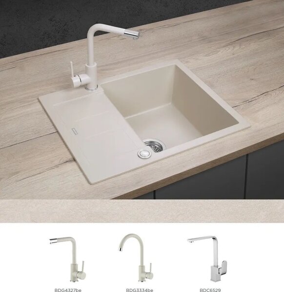 Concept DG05C45BE - Kuchyňský dřez CUBIS 50x62 cm granit/béžový