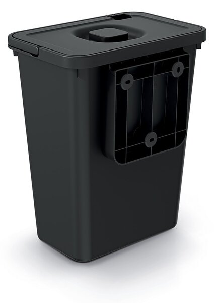 Prosperplast Odpadkový koš System Flad s víkem 10 L černý
