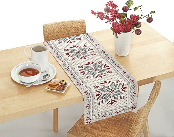 Vánoční gobelínový běhoun na stůl Trikot Chenille IT024 Barva Vícebarevná Rozměry 40x130 cm