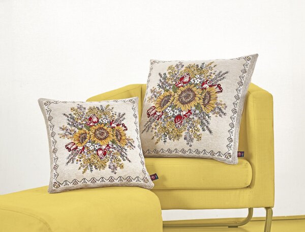 Gobelínový povlak na polštář Slunečnice Chenille IT101 Barva Vícebarevná Rozměry 42x42 cm