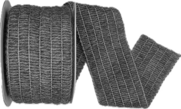 Stuha vlněná NATUR WOOL ANTRACIT antracitově šedá 60mm x 6m A (16,50Kč/m)