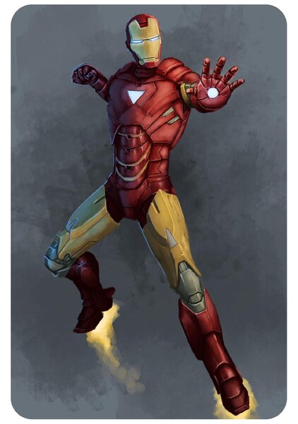 Textilní samolepka na zeď "Ironman"