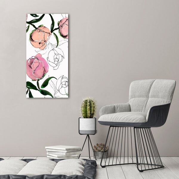 Vertikální Moderní obraz canvas na rámu Pivoňka ocv-75569193
