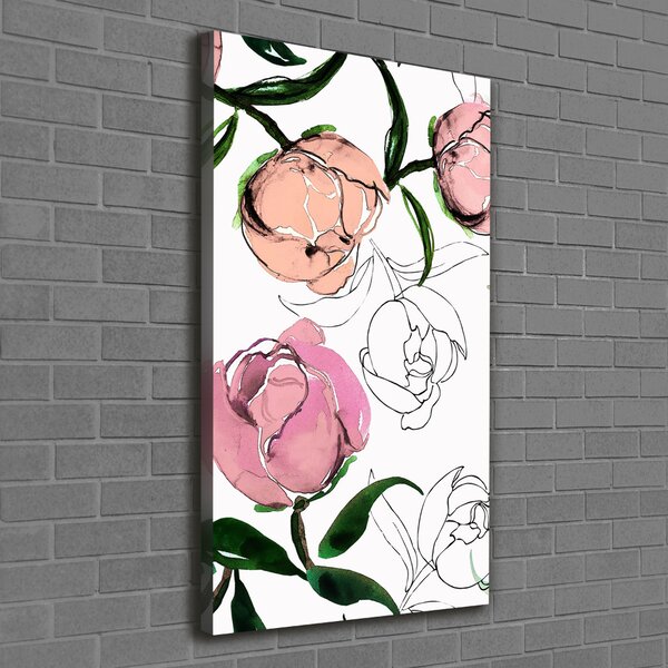 Vertikální Moderní obraz canvas na rámu Pivoňka ocv-75569193