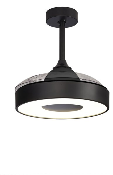 Mantra 8221 Coin Mini, rozvinovací ventilátor se svítidlem a dálk. ovladačem, LED 45W 2700-5000K, černá, průměr 43/90cm