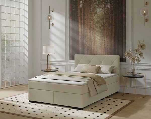 POSTEL BOXSPRING, 120/200 cm, béžová MID.YOU - Jednolůžkové postele, Online Only
