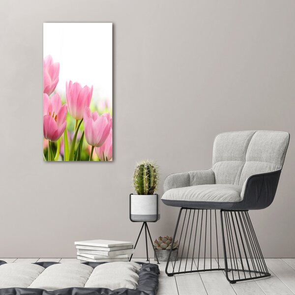 Vertikální Foto obraz na plátně Růžové tulipány ocv-76412458