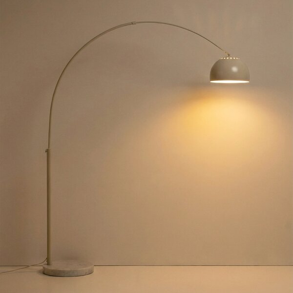 Kave Home Bílá stojací lampa Madali 160-185 cm