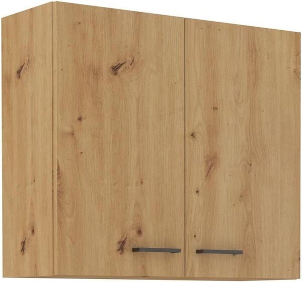 Vysoká skříňka - MODENA - 80 cm - dub Artisan a matná černá - CUISINIER
