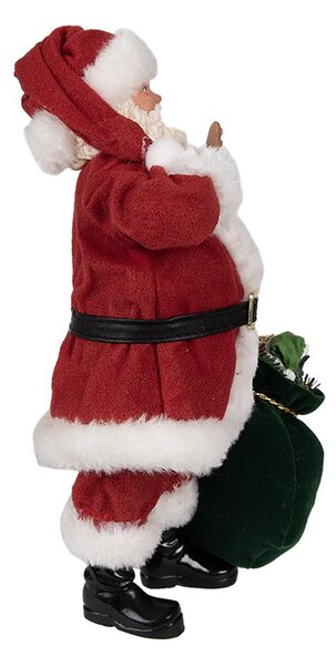 Vánoční dekorace taťka Santa Claus s pytlem dárků - 16*8*28 cm - Clayre & Eef