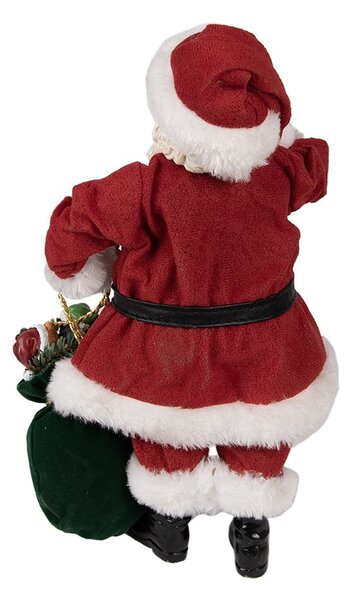Vánoční dekorace taťka Santa Claus s pytlem dárků - 16*8*28 cm - Clayre & Eef