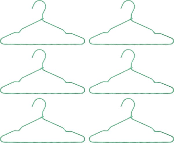 Ramínka na šaty Wire Green – set 6 ks