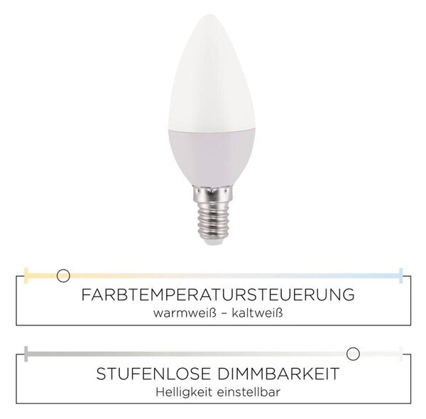 JUST LIGHT LEUCHTEN DIRECT LED žárovka svíčka, E14/4W 2700-5000K LD 08103