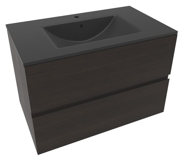 Koupelnová skříňka s umyvadlem Naturel Verona 80x50x45,5 cm tmavé dřevo mat VERONA80TDU4