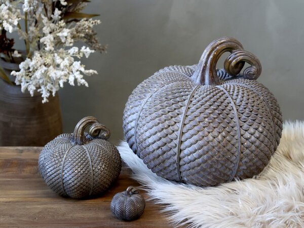 Mocca antik dekorace dýně Pumpkin antique M - Ø 14*13 cm - Chic Antique