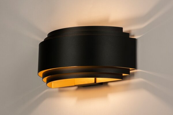 Nástěnné svítidlo do obýváku Dion X Black and Gold 30 (LMD)