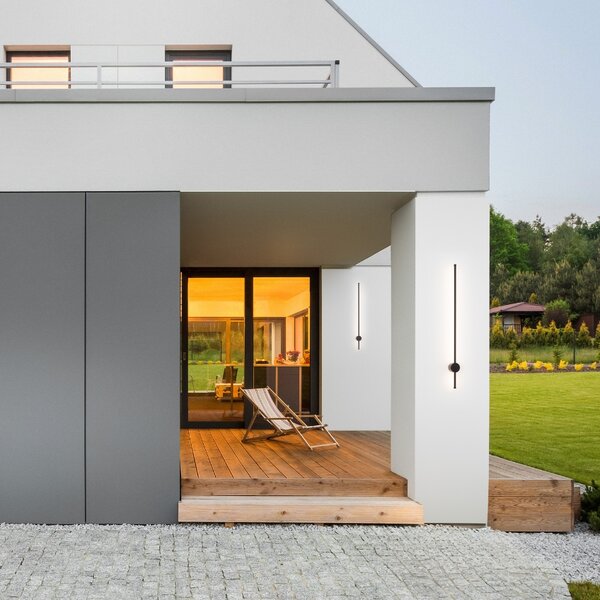 Černé kovové venkovní nástěnné LED světlo Nova Luce Ridge