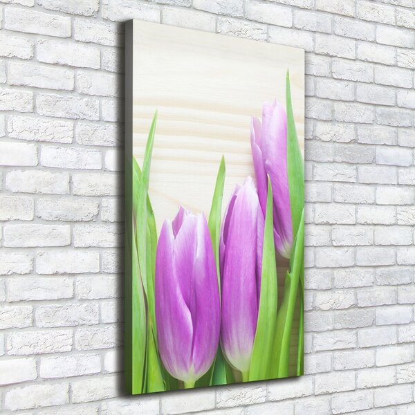 Vertikální Foto obraz na plátně Fialové tulipány ocv-78755149