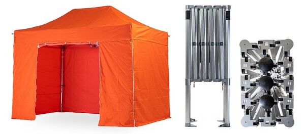 Nůžkový párty stan 2x4 m TENTino BIG HEXAGON Barva opláštění (Zvolte variantu): 1A - BÍLÁ