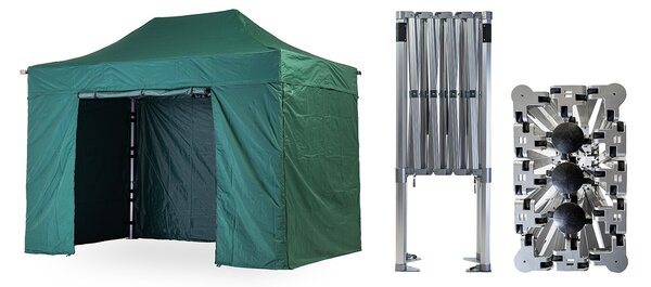 Nůžkový párty stan 2x4 m TENTino BIG HEXAGON Barva opláštění (Zvolte variantu): 1A - BÍLÁ