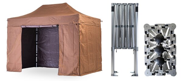 Nůžkový párty stan 2x4 m TENTino BIG HEXAGON Barva opláštění (Zvolte variantu): 1A - BÍLÁ